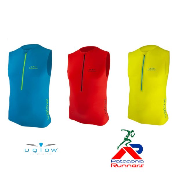 Polera Running s/manga Uglow-Race Top Tank Zip
