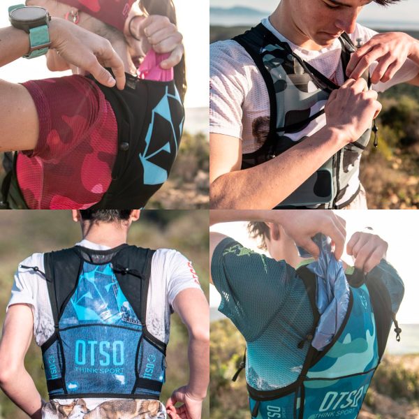 Mochila Trail Running Otso Black & sky blue - Imagen 4